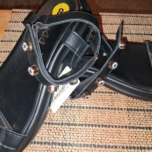 Mudd Black Jeweled Strap Sandals